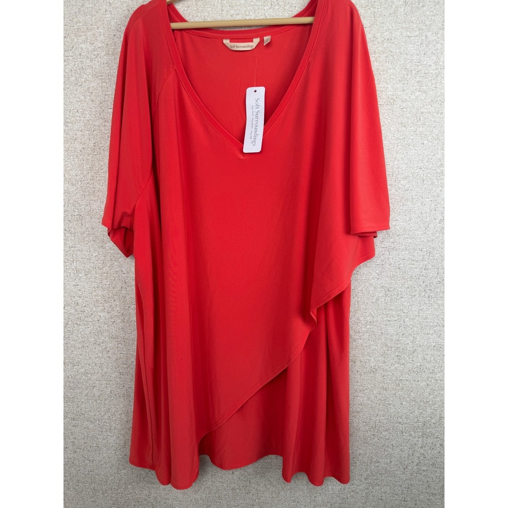 Soft Surroundings Madeline Tunic —‎ Plus Size 3X — Poppy Red NWT